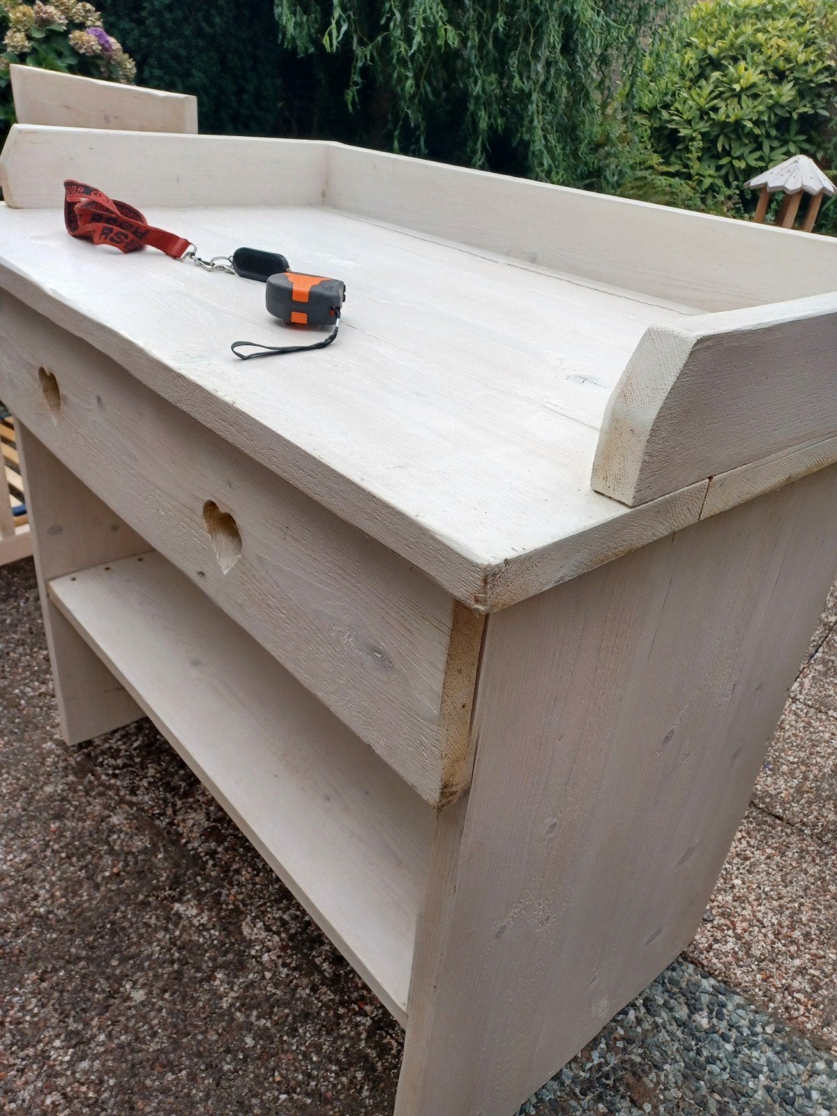 Houten Ledikant en Commode Set - Handgemaakt, Ophalen of Verzenden, Gebruikt, Ledikant