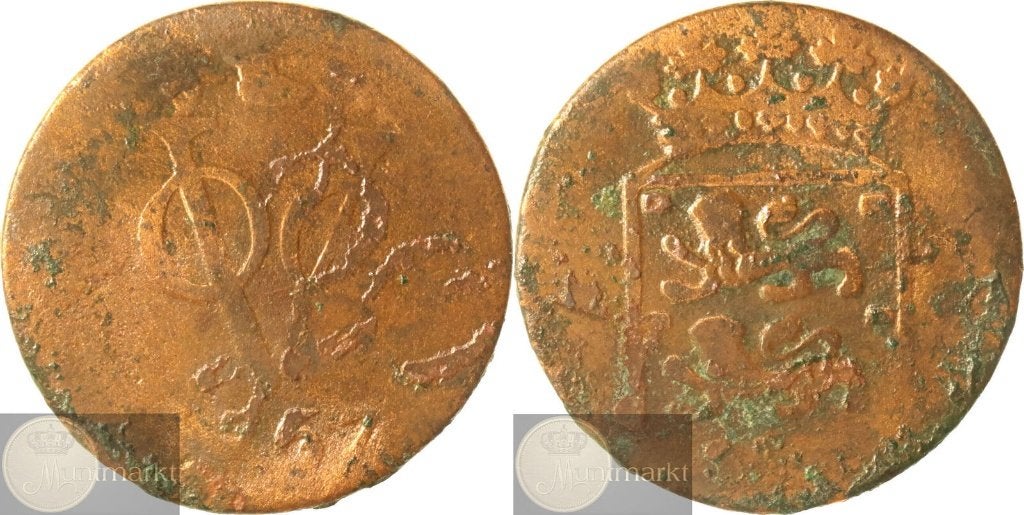 V.O.C. - West-Friesland - Duit 1767 - 1757 jaartalwijziging, Ophalen of Verzenden, Vóór koninkrijk, Overige waardes, Losse munt