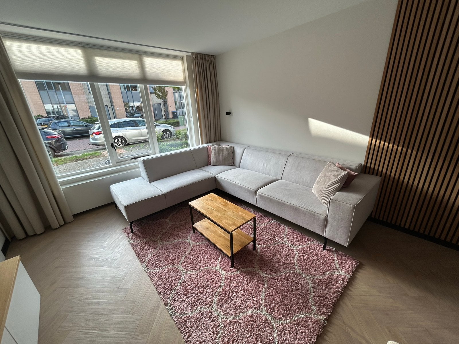 Moderne hoekbank beige Nord By Sidde - 4 jaar oud, Ophalen, Gebruikt, Stof