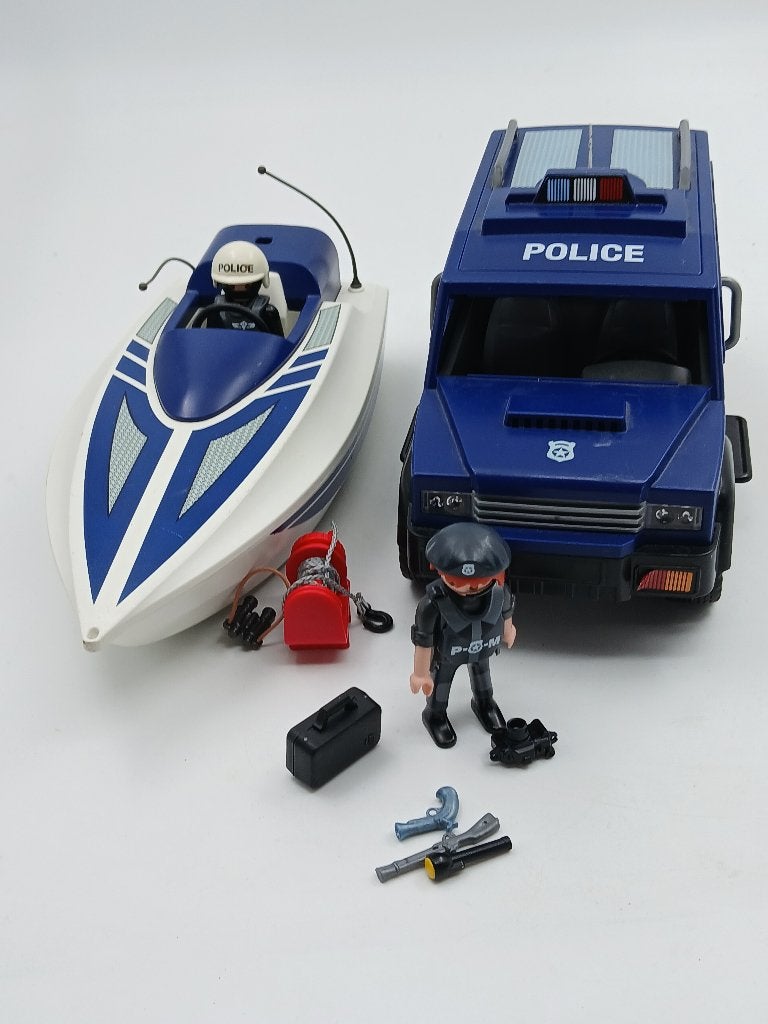 Playmobil Politieboot en wagen 5187, Kinderen en Baby's, Speelgoed | Playmobil, Ophalen of Verzenden