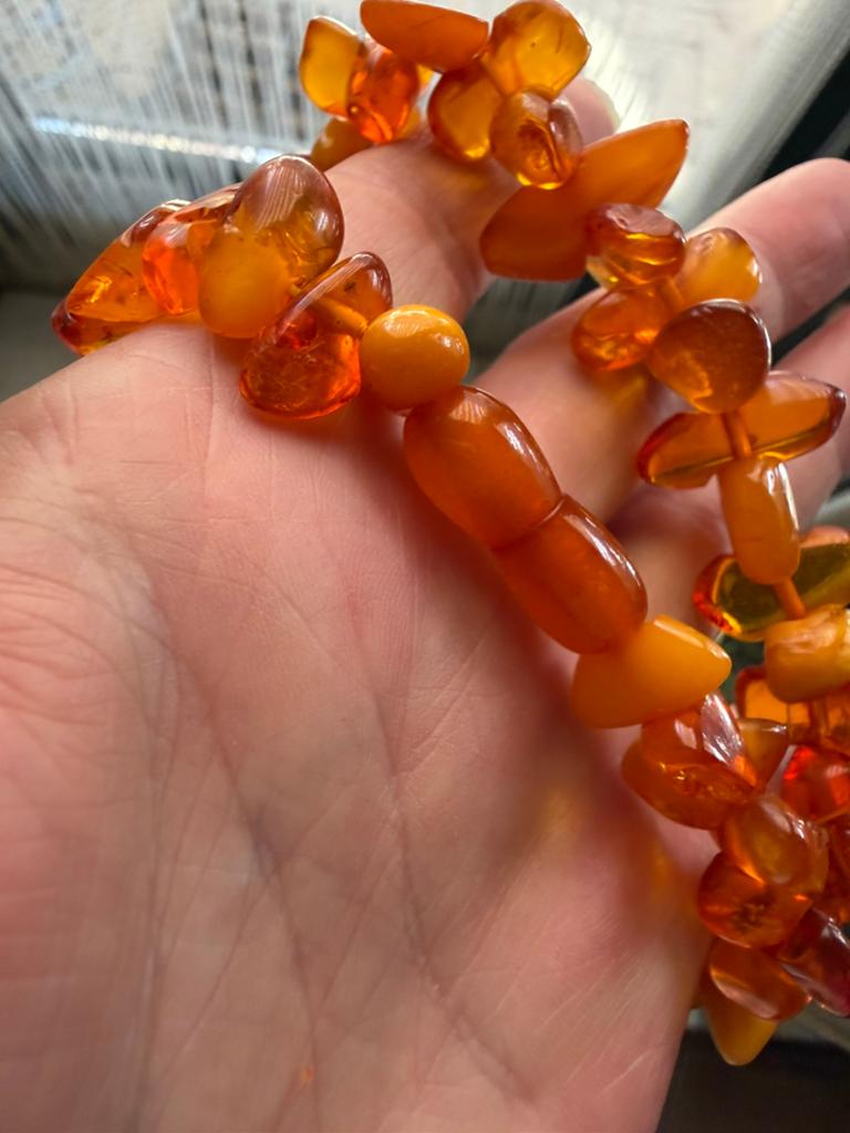 Barnsteen ketting, Verzenden, Zo goed als nieuw, Bruin, Steen of Mineraal