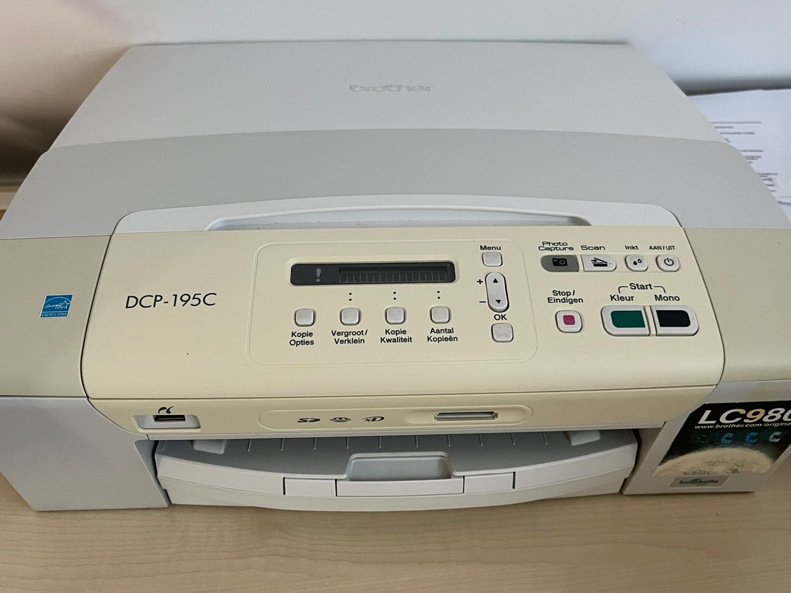 Printer Brother DCP-195C voor de prijs van de 5  cartridges, Ophalen, Gebruikt