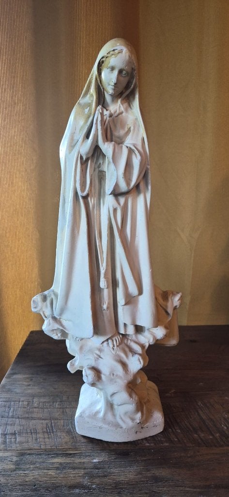 Oud Mariabeeld Onze-Lieve-Vrouw van Lourdes – 52 cm, Antiek en Kunst, Ophalen