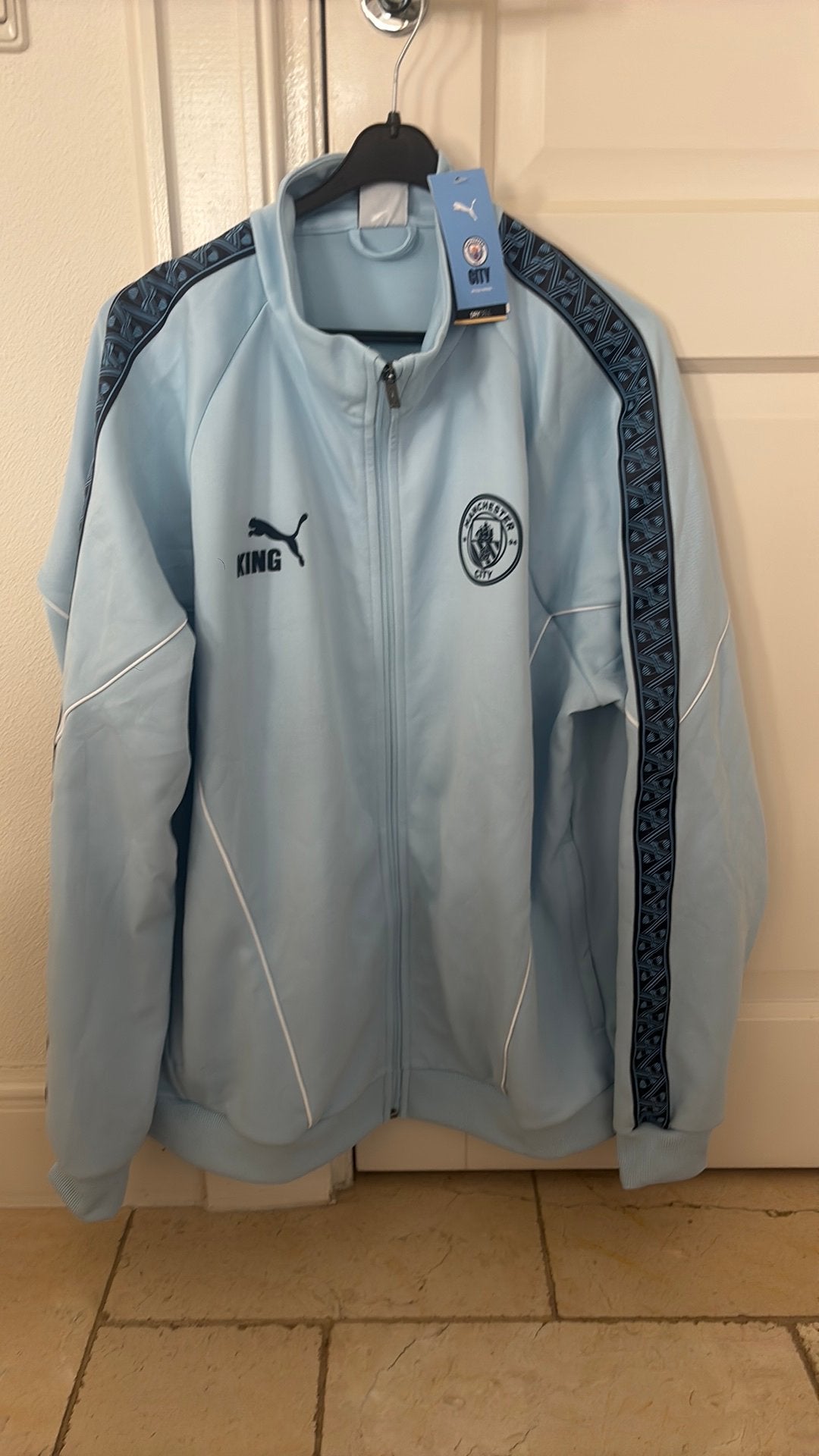 Manchester City trainingsjack maat XXL, Blauw, Nieuw, Overige maten, Ophalen of Verzenden