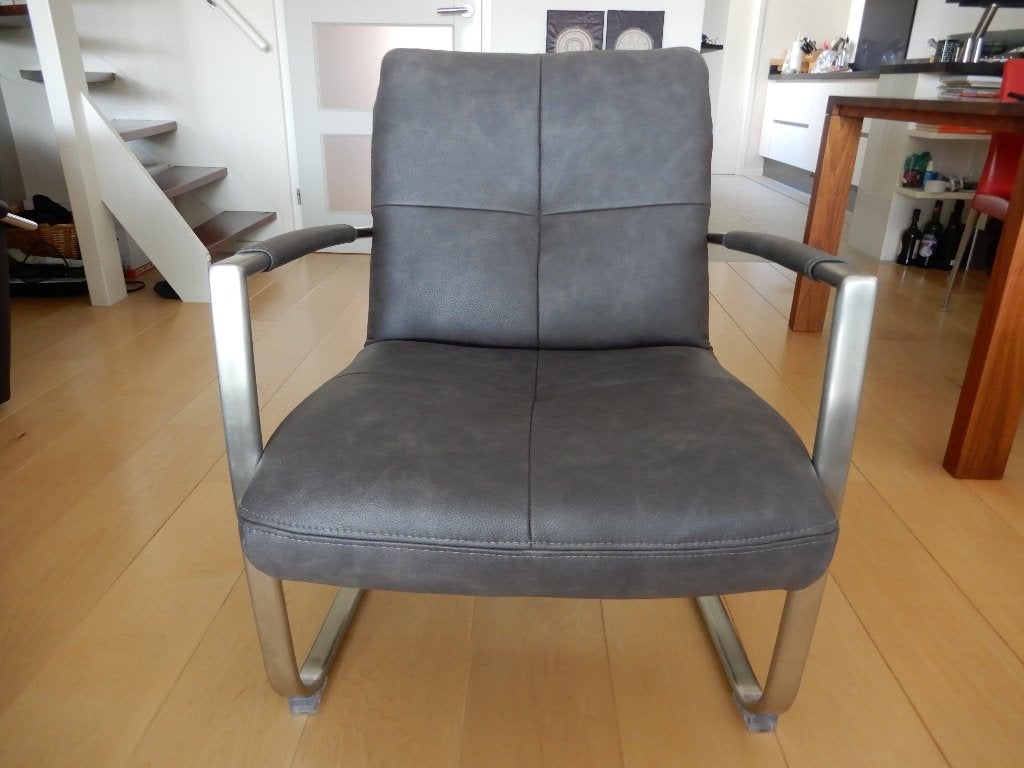 Fauteuil, Ophalen, 75 tot 100 cm, Zo goed als nieuw, Leer