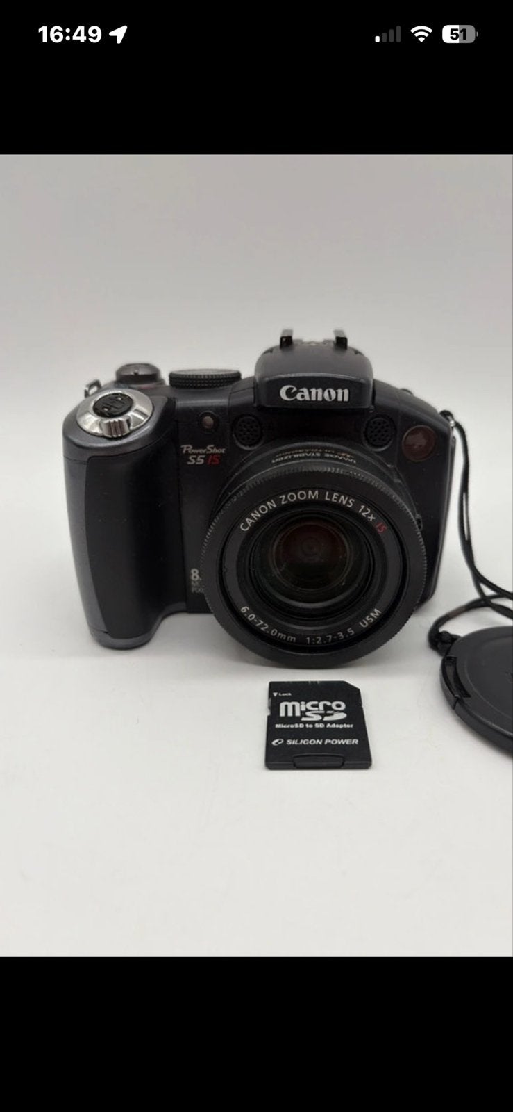 Canon PowerShot S5 IS - Bridgecamera met 12x optische zoom, Gebruikt, Canon, Beeldstabilisatie, Ophalen of Verzenden