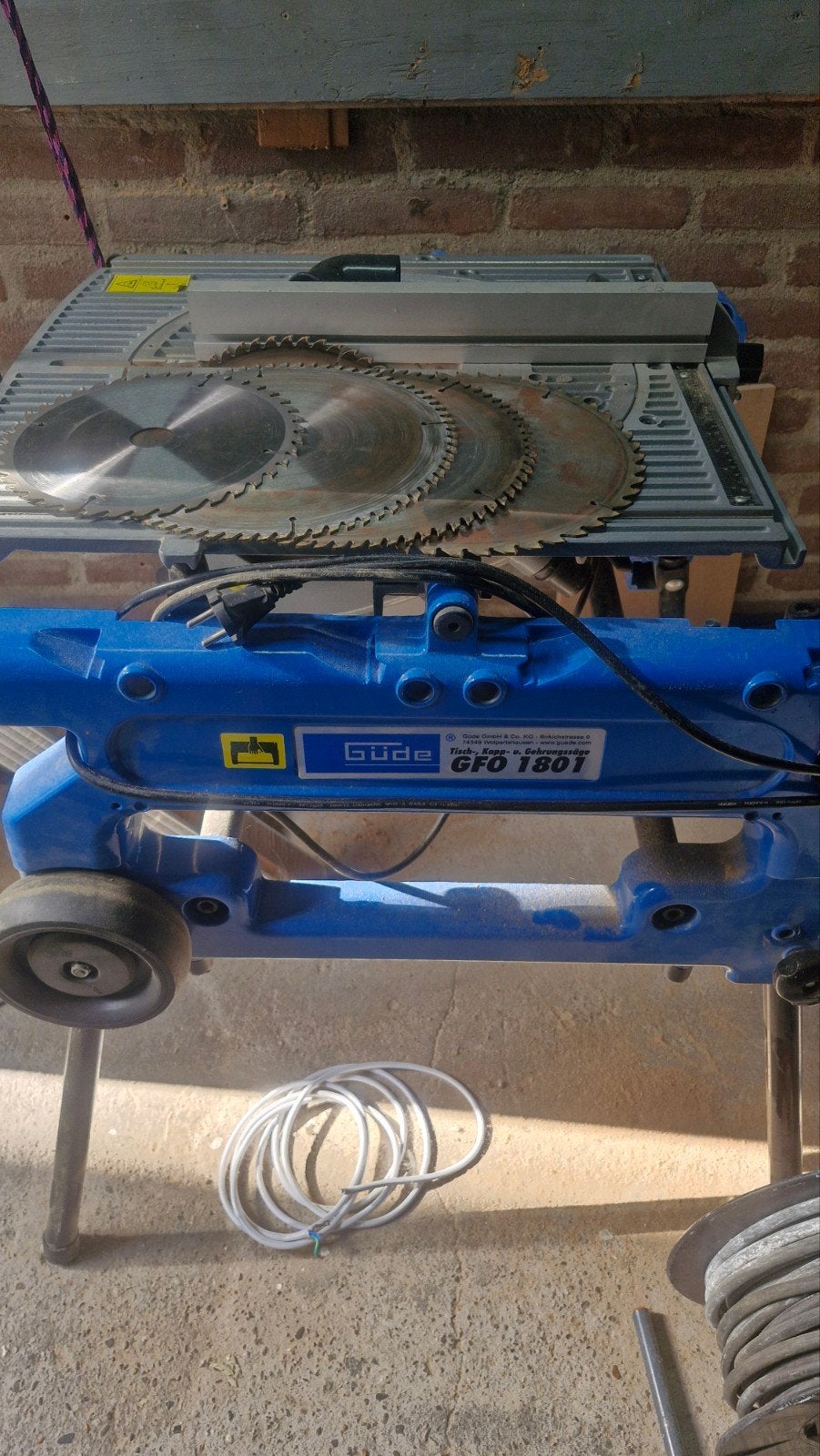 Güde GFO 1801 Afkortzaag met tafel en zaagbladen, Ophalen, Gebruikt, 70 mm of meer, Güde
