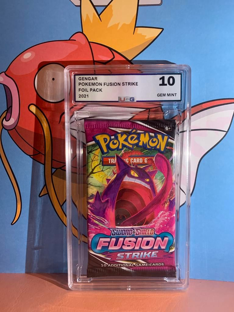 Gengar Pokémon Fusion Strike Foil Pack 2021 - UCG 10 Gem Min, Ophalen of Verzenden, Nieuw, Booster, Foil