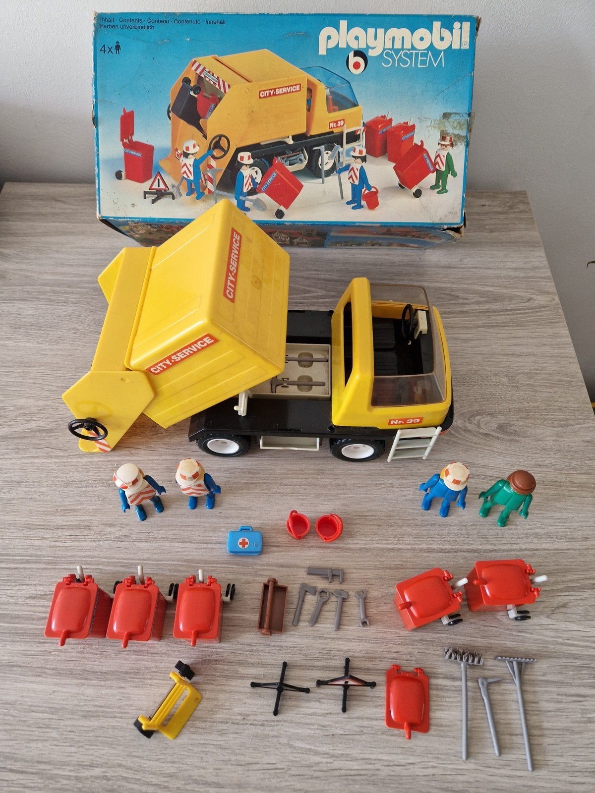 Playmobil City Service Vuilniswagen (3470) inclusief doos, Ophalen of Verzenden, Gebruikt