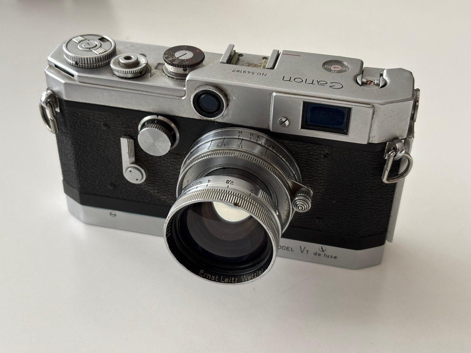 Canon model Vt de luxe lens Leitz Summitar 5cm, Audio, Tv en Foto, Fotocamera's Analoog, Niet werkend, Compact, Canon, Ophalen of Verzenden