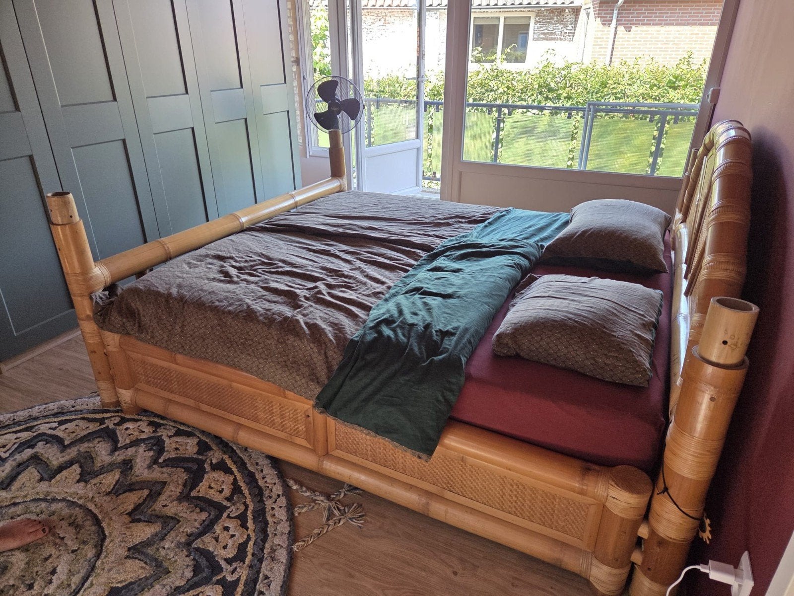 Hemelbed Bamboe 180x200 | Inclusief lattenbodem |, Ophalen, Tweepersoons, Zo goed als nieuw, 180 cm