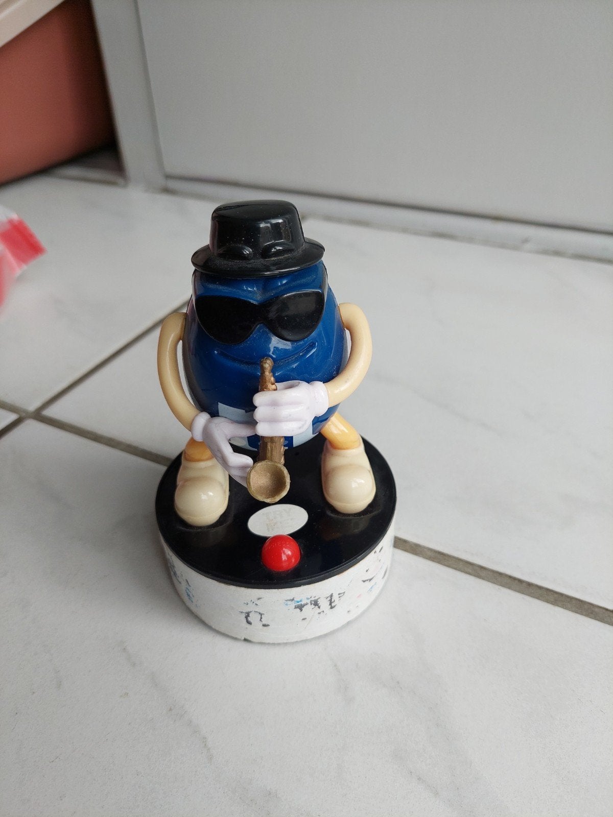 M&M's Blauwe Saxofoon Speler Figuur met Geluid, Ophalen of Verzenden, Gebruikt