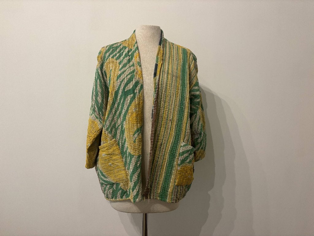 By Bar Amsterdam Kimono Jasje Quilted Kantha Jacket One Size, Kleding | Dames, Overige kleuren, Verzenden, By Bar, By Bar