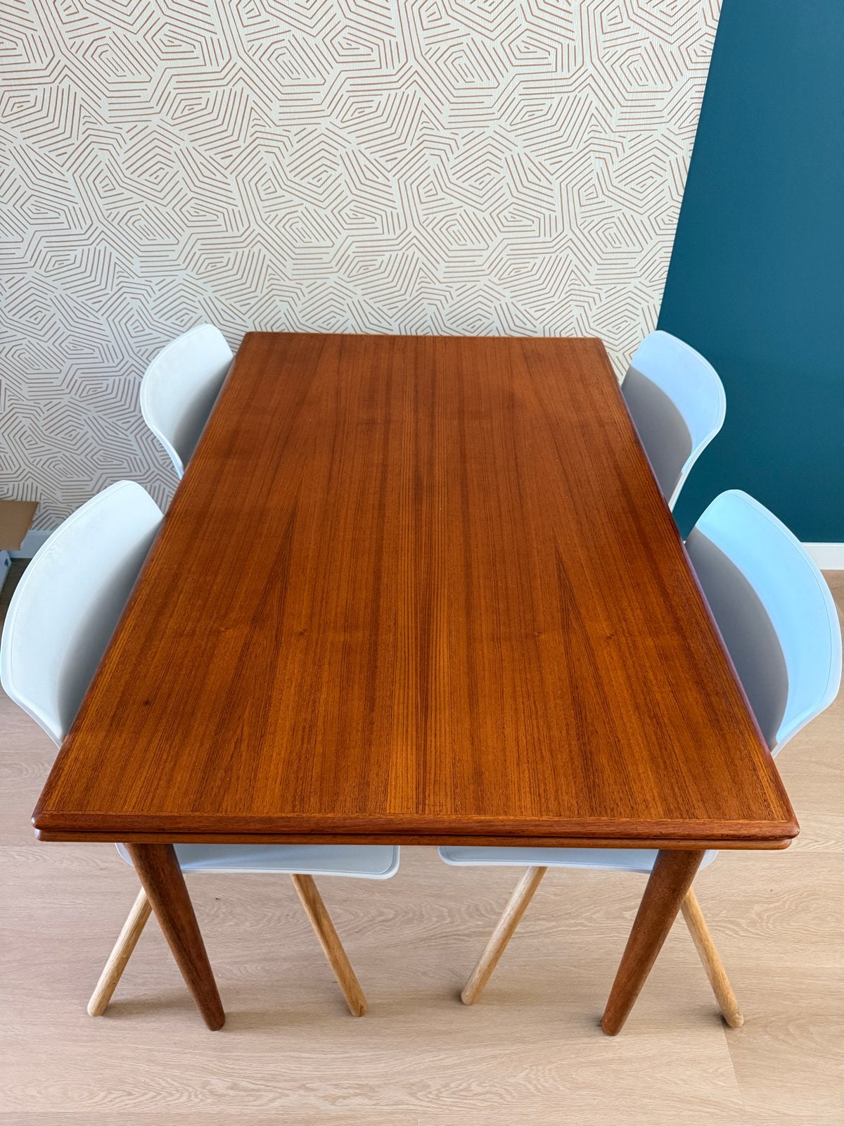 Farstrup Deens design uitschuifbare eettafel, Huis en Inrichting, Tafels | Eettafels, Ophalen, Gebruikt, 100 tot 150 cm, Teakhout
