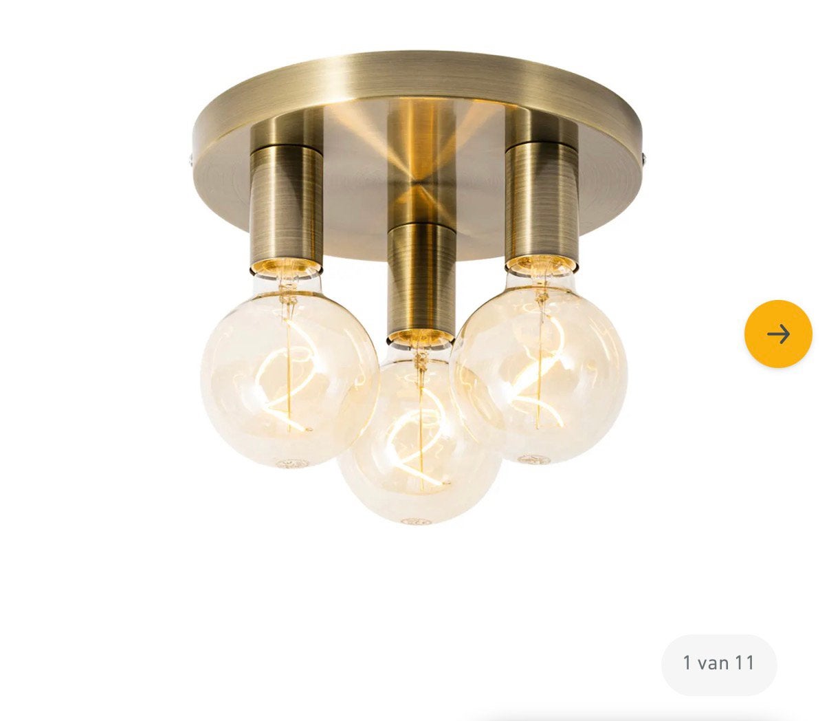 Brons plafonlamp, Huis en Inrichting, Lampen | Plafondlampen, Ophalen of Verzenden, Zo goed als nieuw