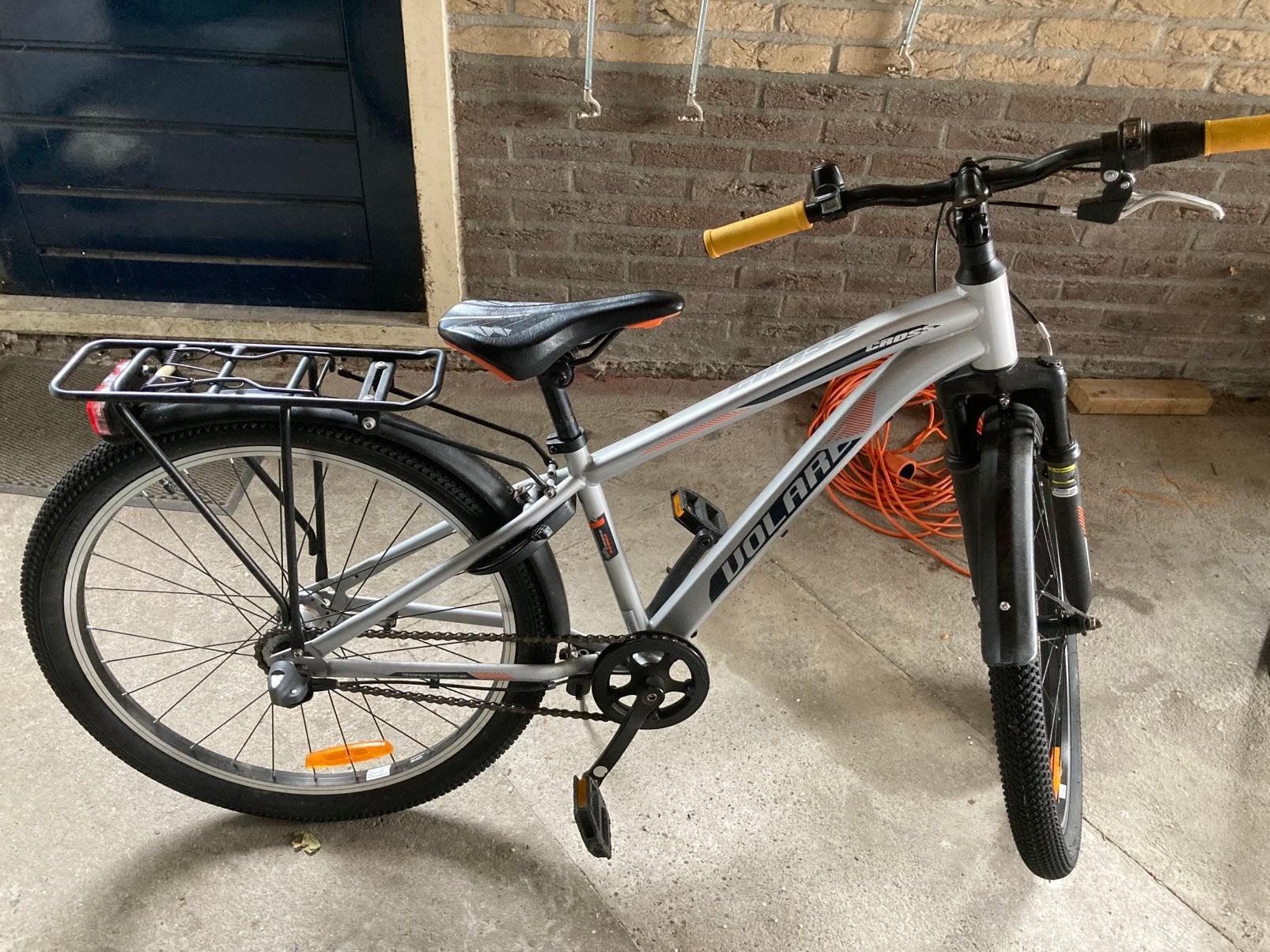 Volare Cross Kinderfiets - Zilver/Oranje - Niet beschadigd, Ophalen, 24 inch of meer, Staal, Velgrem