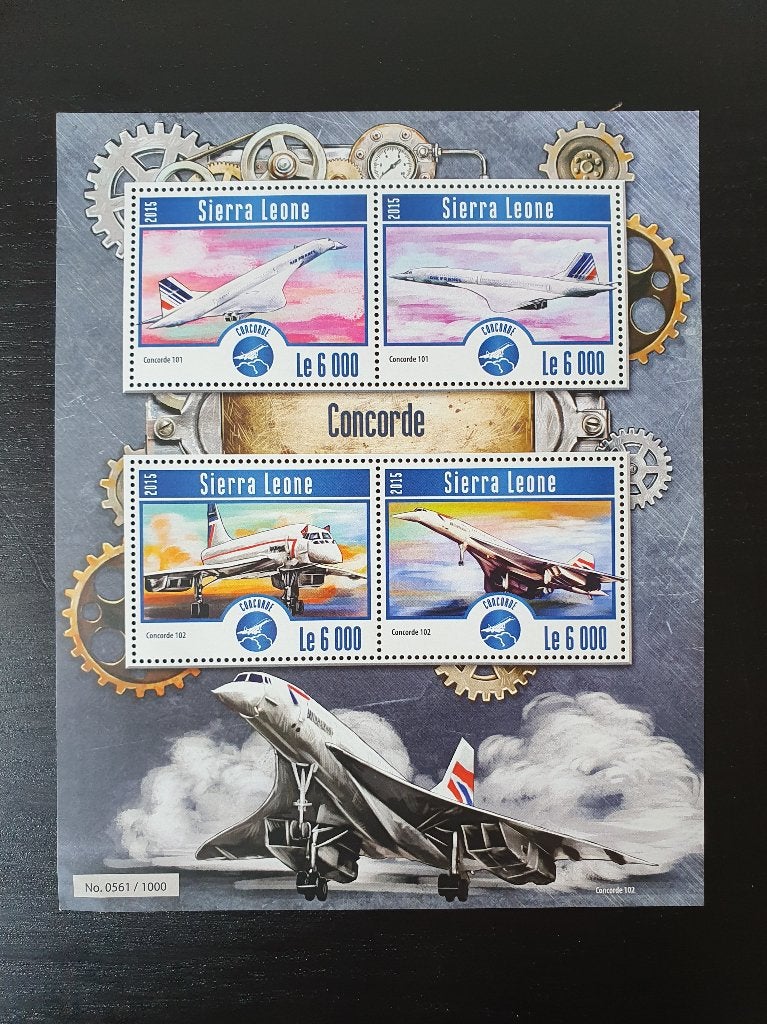 Sierra Leone 2015 Concorde Vliegtuig Michel 6269-6272 pf, Verzenden, Postfris, Vliegtuigen