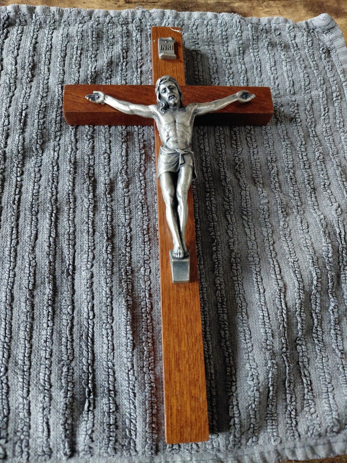 mooie houten kruis, Verzamelen, Religie, Ophalen, Zo goed als nieuw