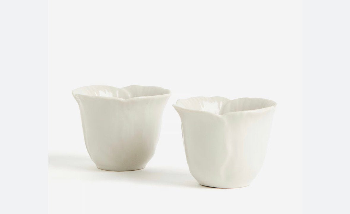 GEZOCHT: H&M Home bloem eierdoppen, Huis en Inrichting, Keuken | Servies, Ophalen, Zo goed als nieuw, Porselein, Overige stijlen