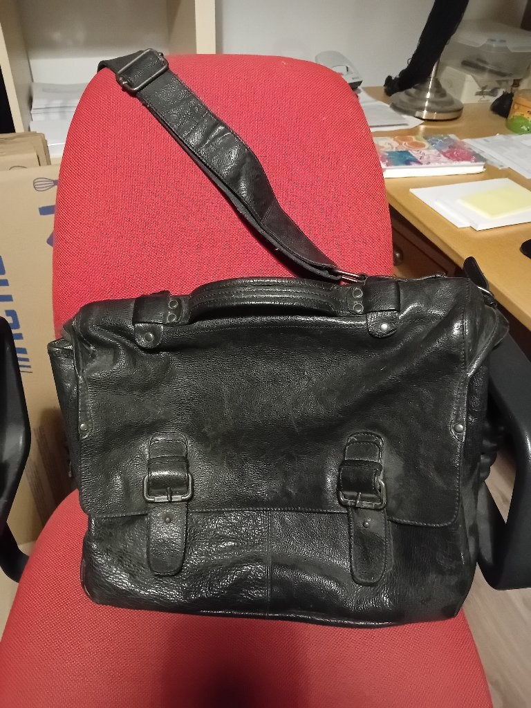 Lederen laptop en aktetas, Ophalen, Tabletvak, 15 inch, Aktetas