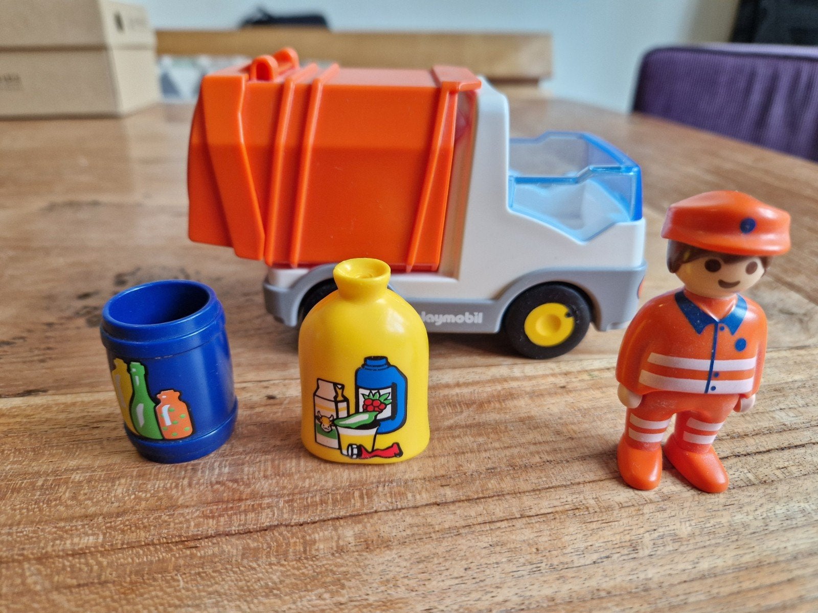 Playmobil 1.2.3 Vuilniswagen set 6774, Gebruikt, Complete set, Voertuig, 1.2.3