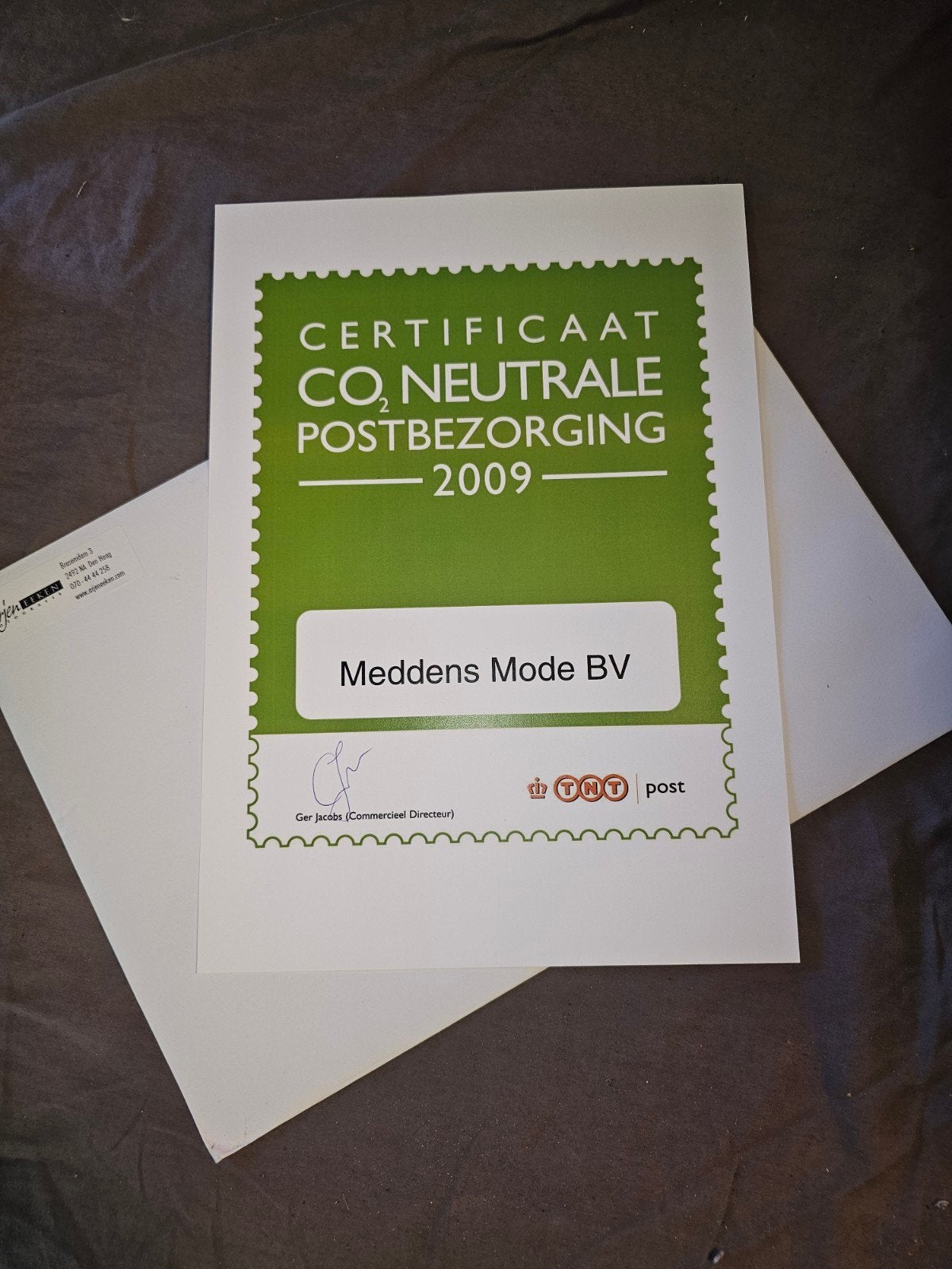 Meddens Mode certificaat 2009 – TNT Post – verzamelobject

C, Ophalen of Verzenden, Voor 1940