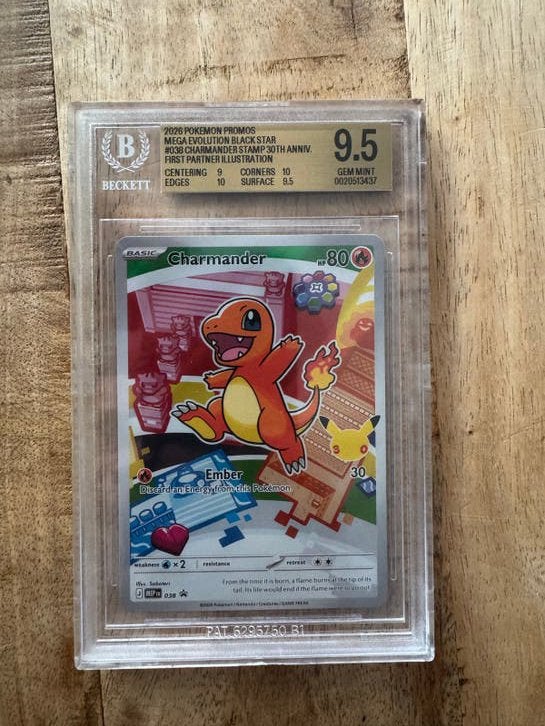 Charmander 25th Anniversary Celebrations BGS 9.5, Ophalen, Zo goed als nieuw, Losse kaart