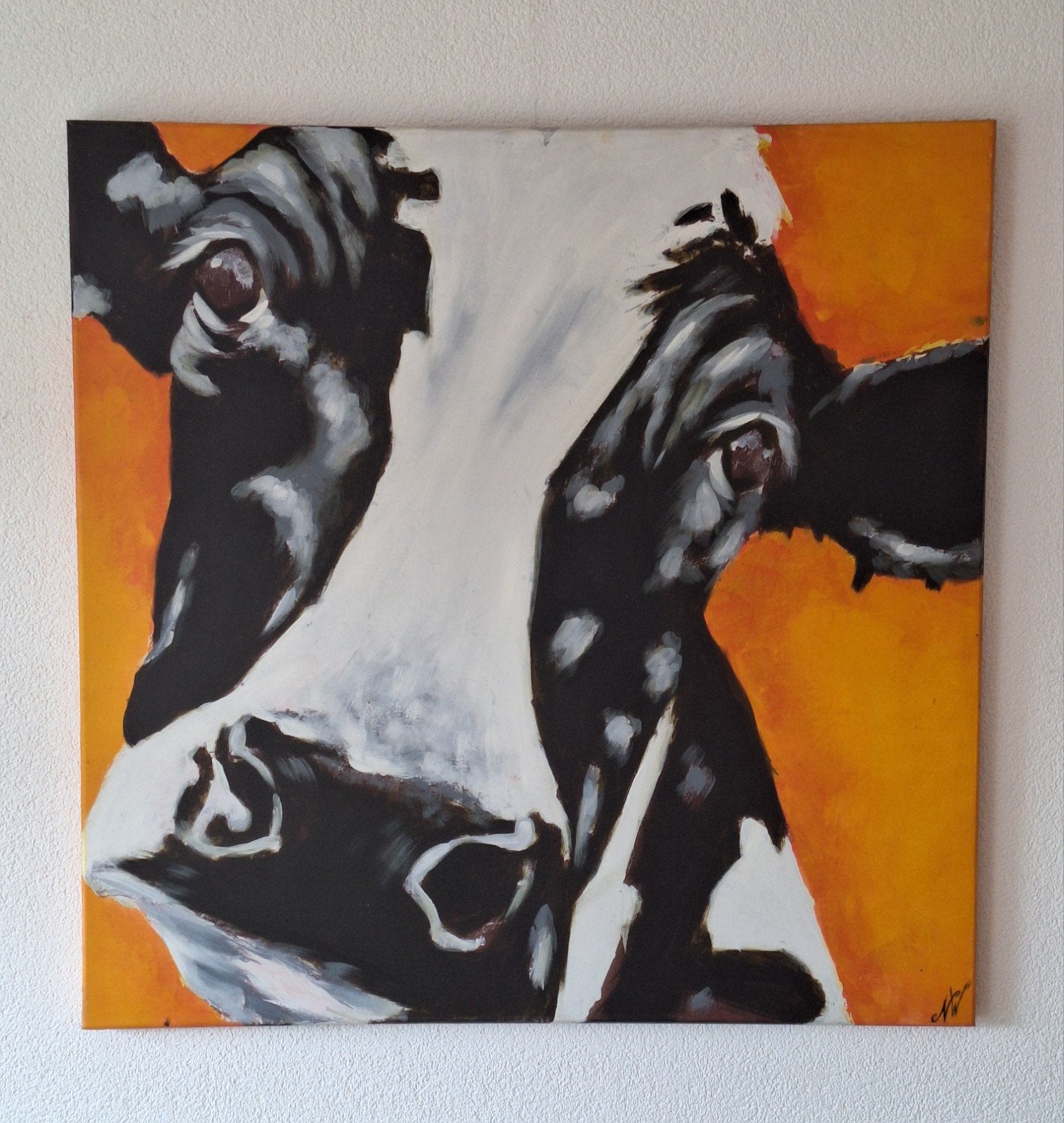 koe schilderij, Ophalen