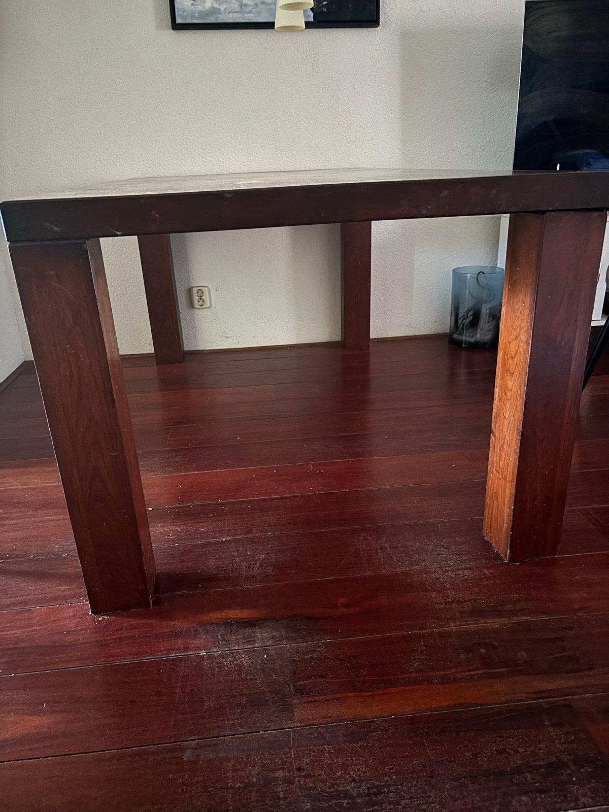 Robuuste houten eettafel - Gebruikt, Ophalen, Gebruikt, 100 tot 150 cm, Vijf personen of meer