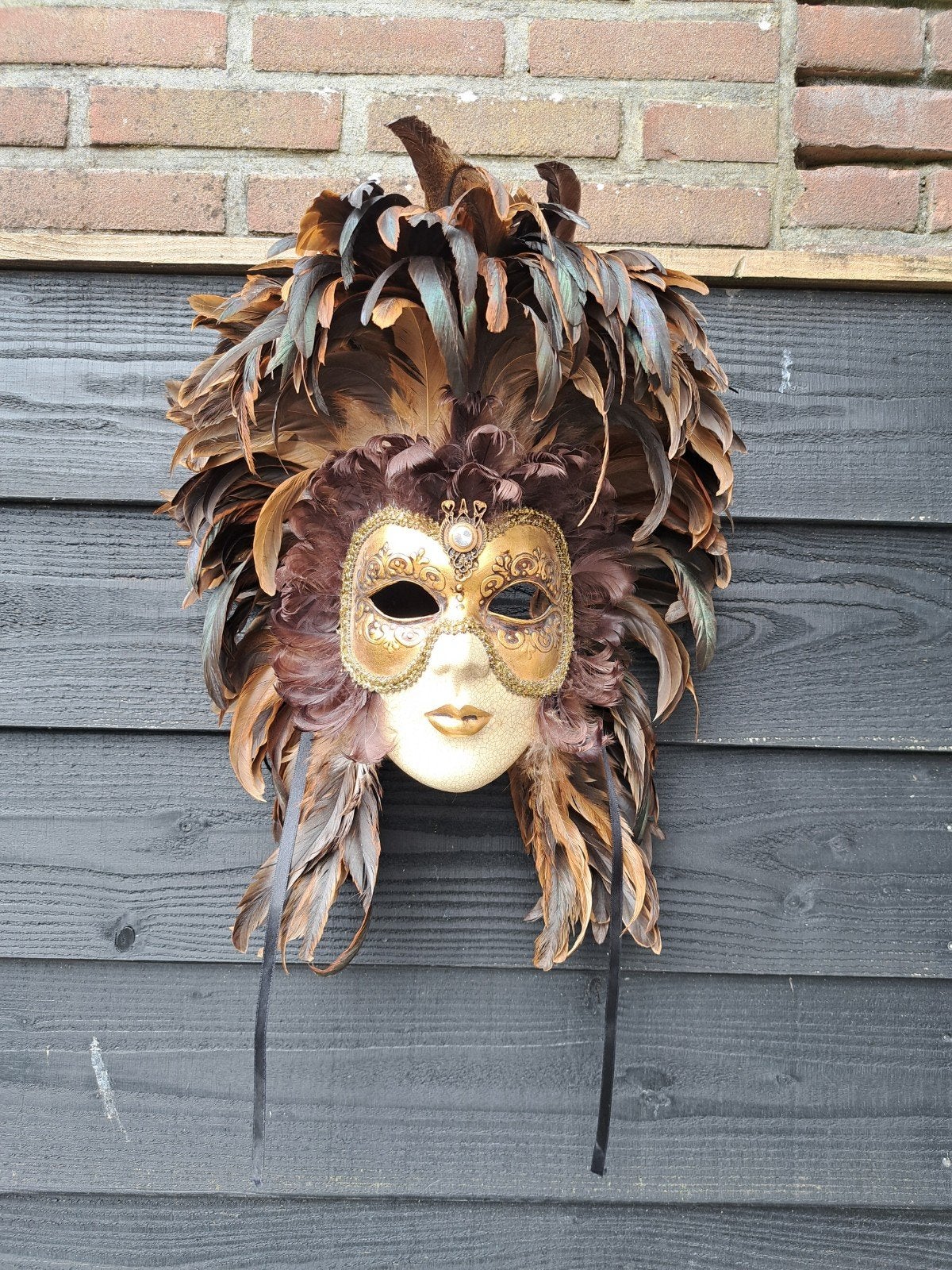 Authentiek Venetiaans Carnavalsmasker - Handgemaakt, Antiek en Kunst, Curiosa en Brocante, Ophalen of Verzenden