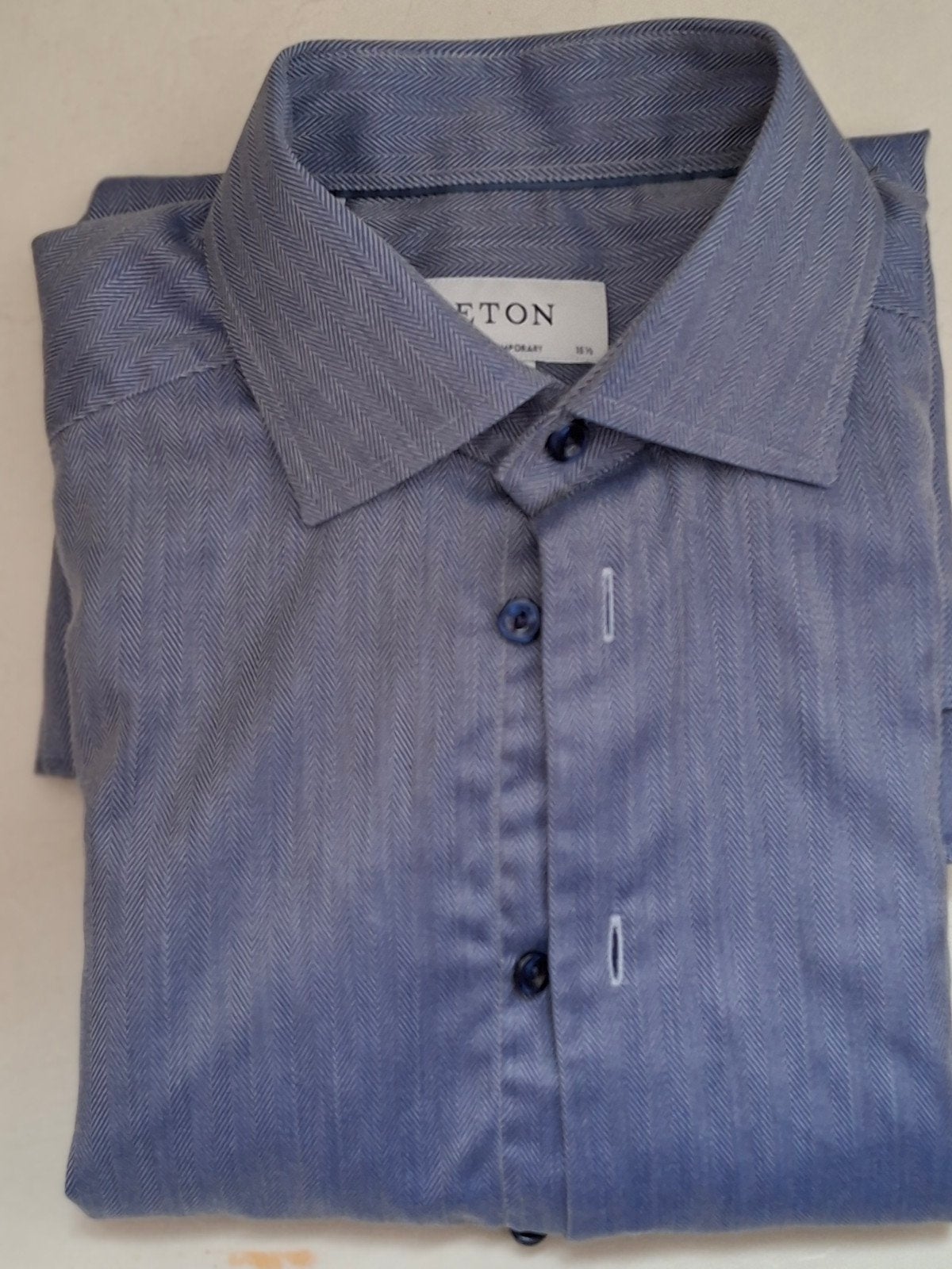 Eton overhemd maat 39/m, Ophalen of Verzenden, Zo goed als nieuw, Grijs, Halswijdte 39/40 (M)