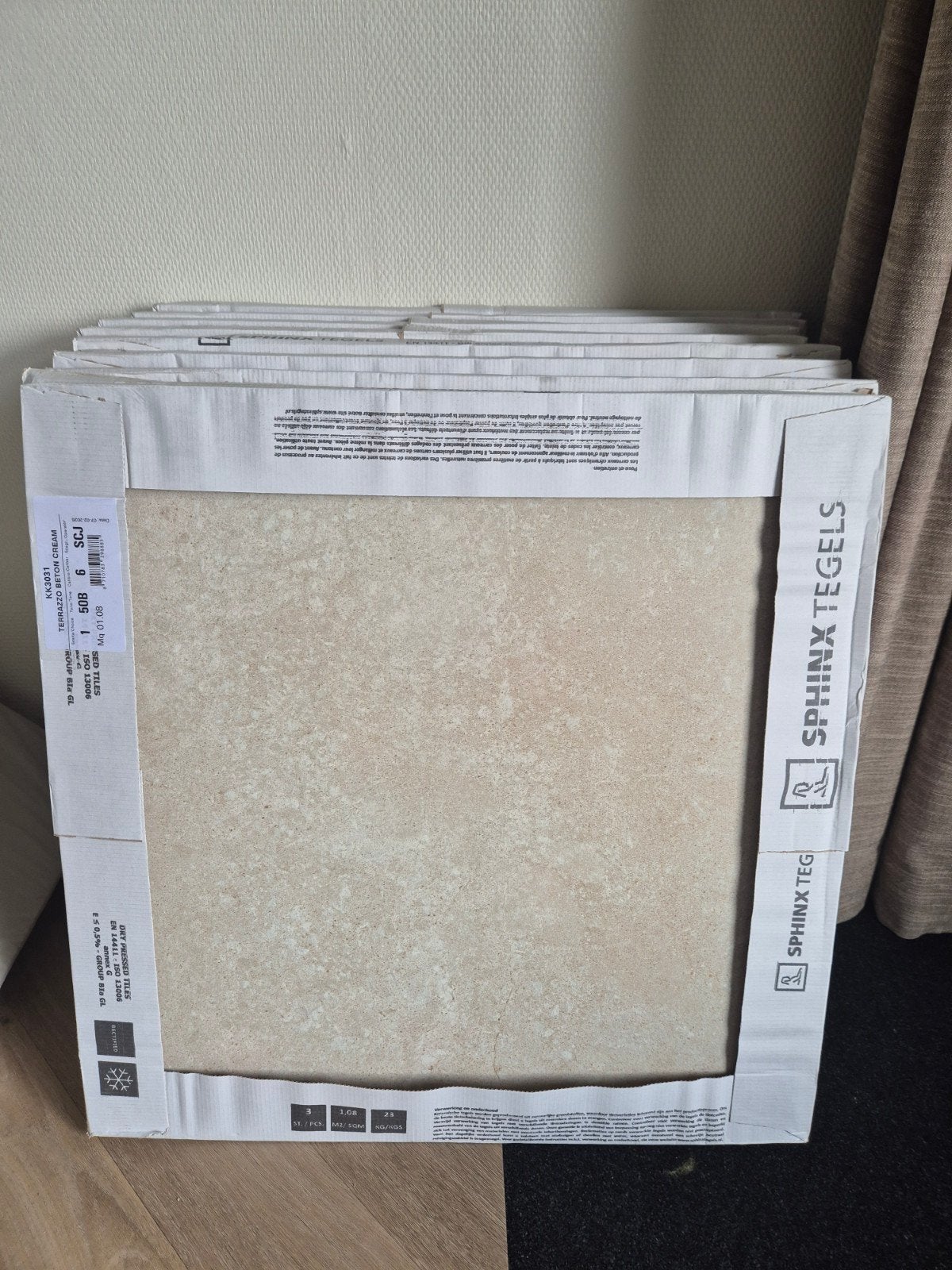 Nieuwe Sphinx Terrazzo Cream tegels, Doe-het-zelf en Verbouw, Tegels, Ophalen, Keramiek, Nieuw, Minder dan 5 m²