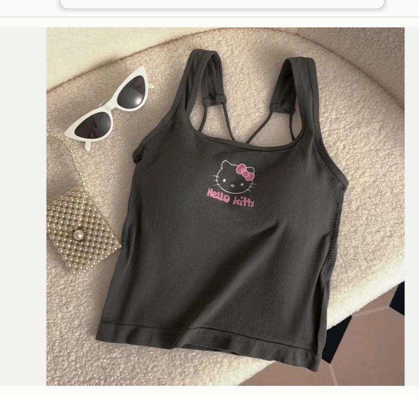 Sanrio Hello Kitty top Y2K met borstpads