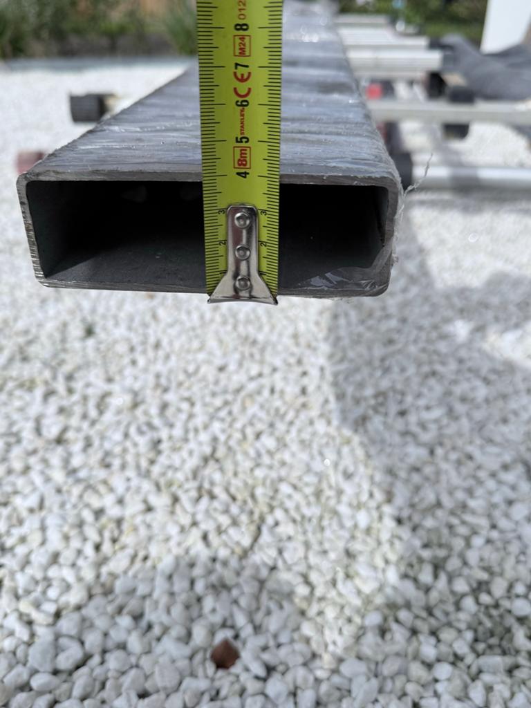 RVS kokerprofiel 220 cm lang, 120 x 40 mm, Doe-het-zelf en Verbouw, Metalen, Ophalen of Verzenden, Gebruikt, Overige metalen