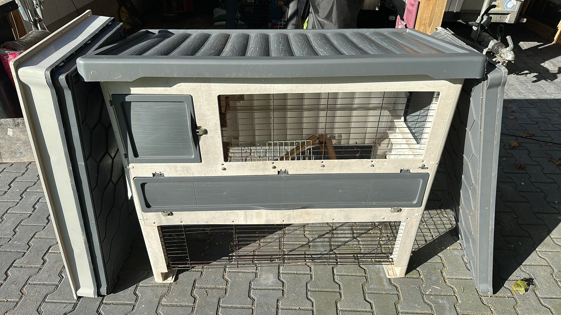 Ferplast konijnenhok incl ren, hooi en accessoires, Ophalen, 90 cm of meer, Konijn, Hok
