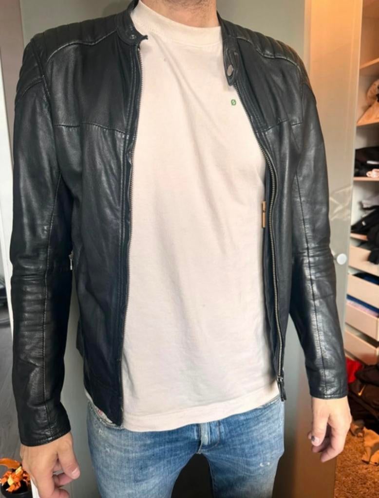 Goosecraft leren jack maat S, Ophalen, Gedragen, Maat 46 (S) of kleiner, Zwart