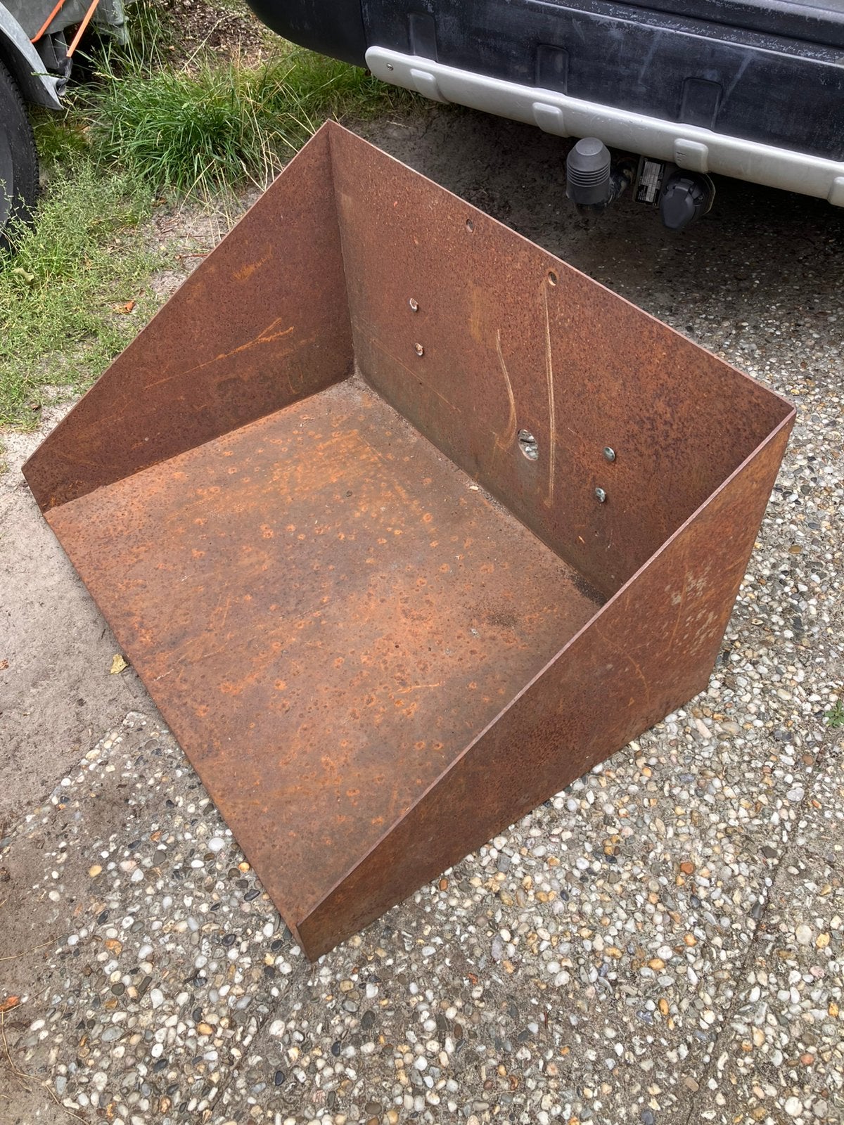 Bak grondbak voor tuintrekker/mini trekker, Ophalen, Gebruikt