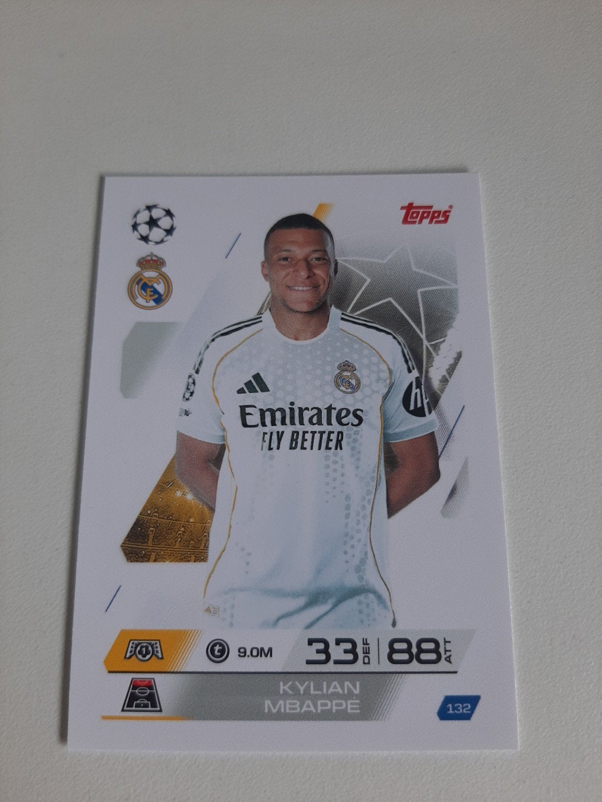 Topps Match Attax Kylian Mbappé Real Madrid C.F. kaart, Ophalen of Verzenden, Zo goed als nieuw, Buitenlandse clubs, Spelerskaart