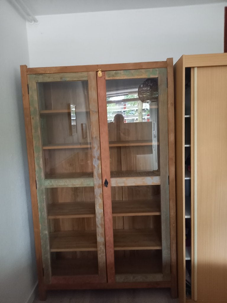 vitrinekast, Ophalen, Met deur(en), 100 tot 150 cm, Glas