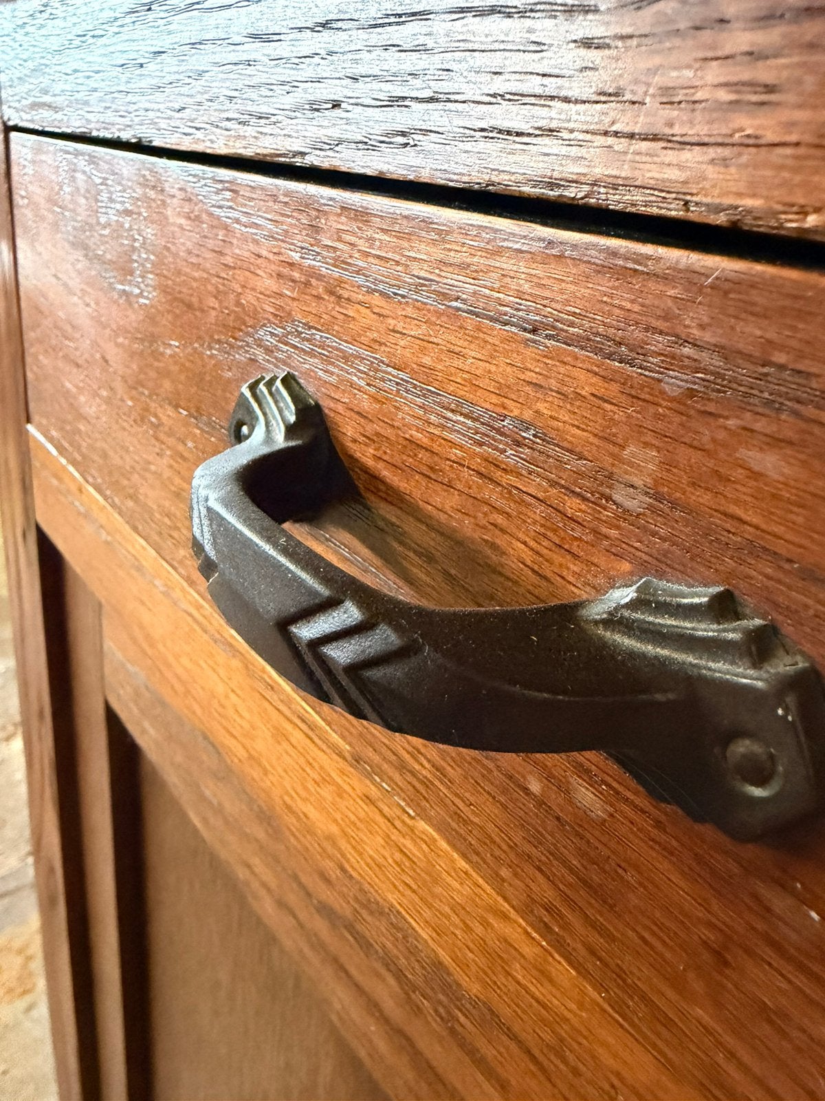Smalle vintage houten commode met marmeren blad, Ophalen, Gebruikt