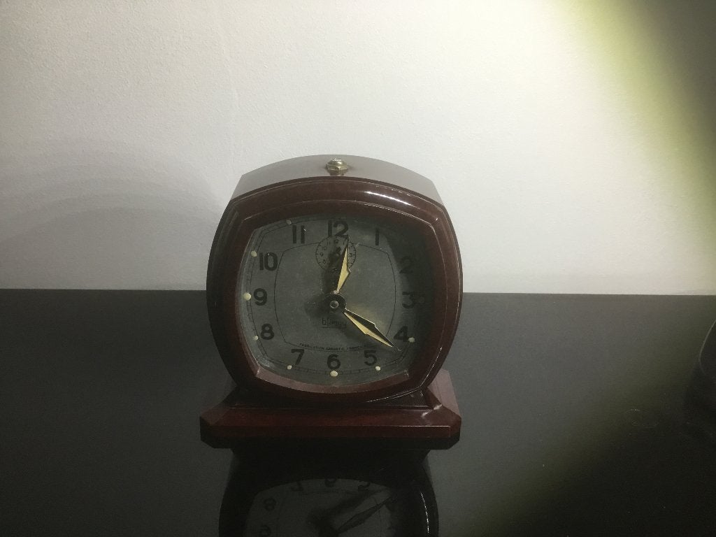 Art deco wekkertje in bakeliet, Ophalen of Verzenden