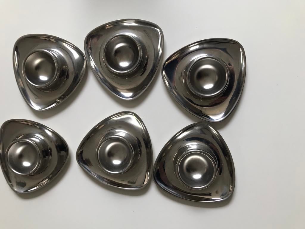 Alessi 6 stuks eierdopjes, Huis en Inrichting, Overige materialen, Overige typen, Ophalen of Verzenden, Zo goed als nieuw
