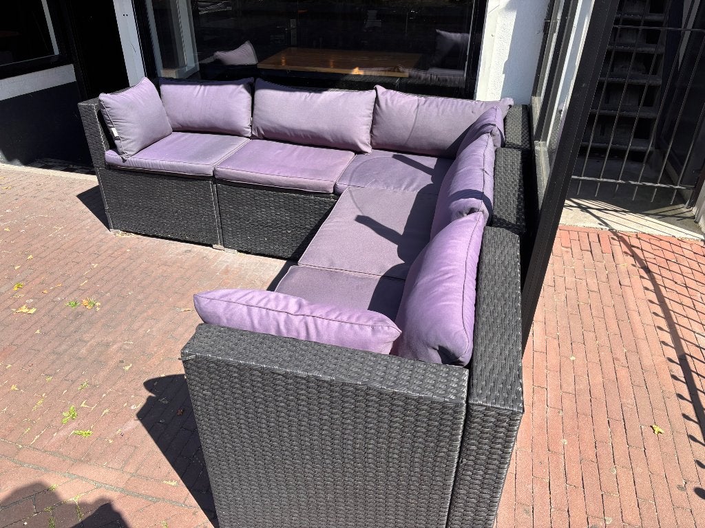 Lounge bank terras, Ophalen, 4 zitplaatsen, Kunststof, Gebruikt