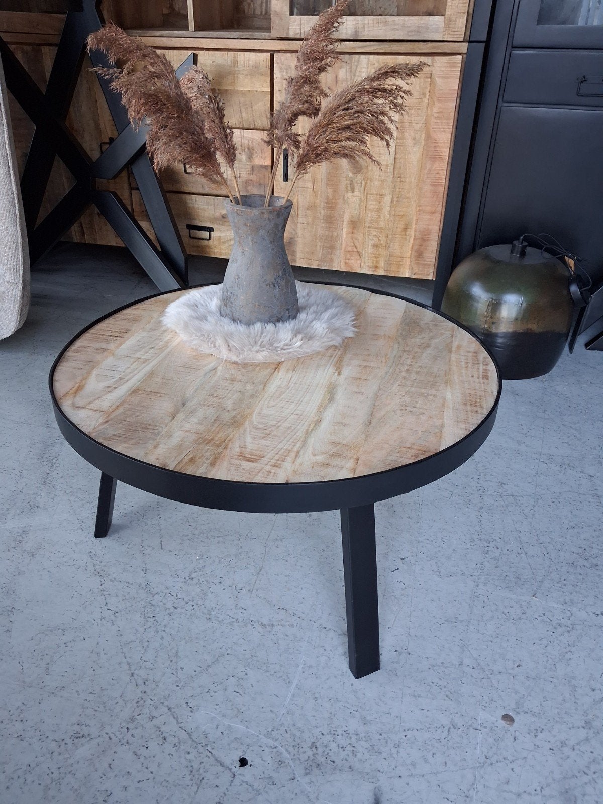 salontafel 75 cm doorsnee. mango., Ophalen, 50 tot 100 cm, Rond, Nieuw