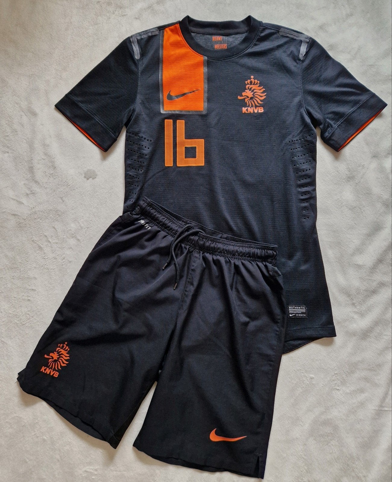 Nederlands elftal tenue 2012 spelersversie Van Persie, Zwart, Nike, Ophalen of Verzenden, Zo goed als nieuw