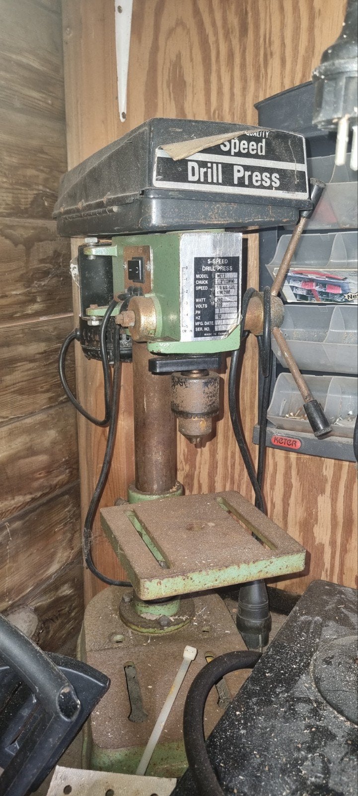 Vintage 5-Speed Kolomboormachine - 260W, Ophalen, Gebruikt, Minder dan 400 watt, Kolomboormachine