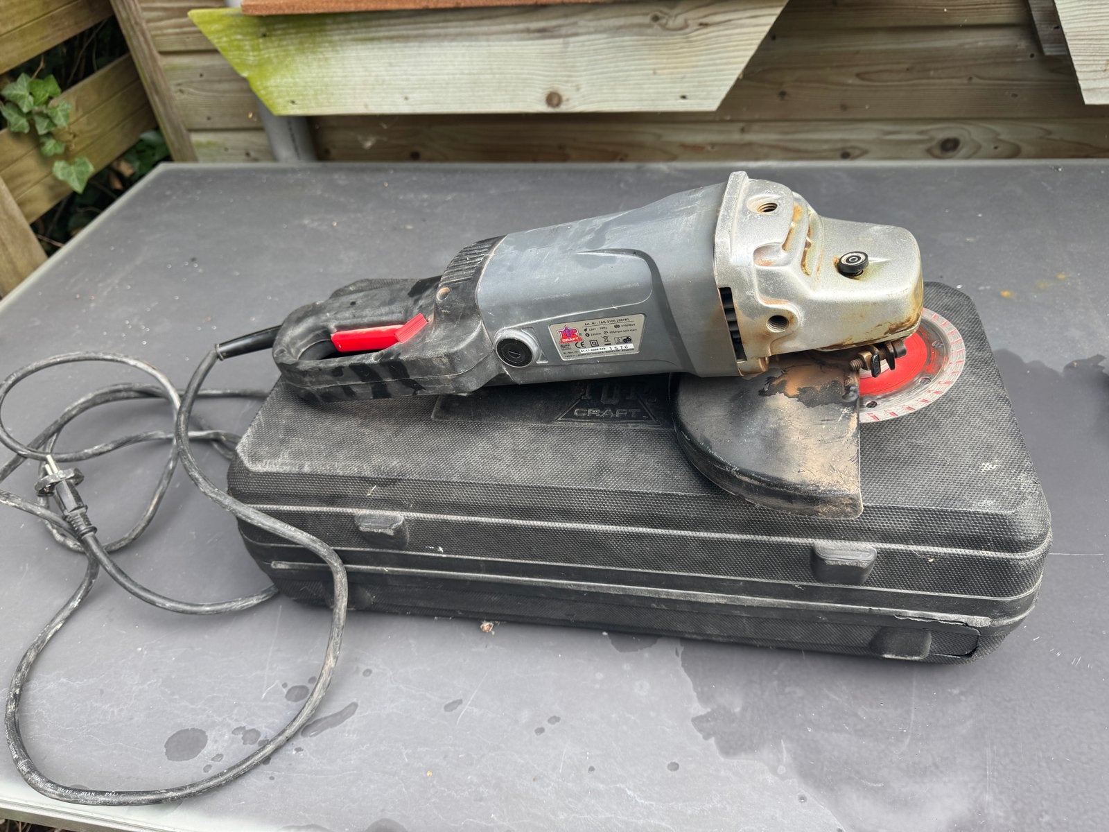 Top Craft Haakse Slijpmachine 2100W met Koffer, Ophalen of Verzenden, Gebruikt, 1000 watt of meer, Haakse handslijpmachine