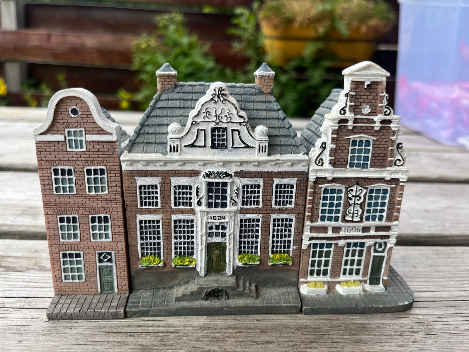 Delfts Blauw Huisjes Set - Grachtenpanden Miniatuur, Ophalen of Verzenden, Gebruikt