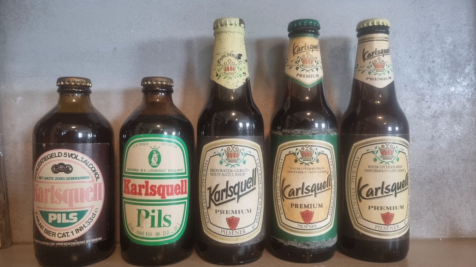 5x Karlsquell - <'88-'00 - Breda, Lieshout & Houthem, Ophalen of Verzenden, Flesje(s), Overige merken