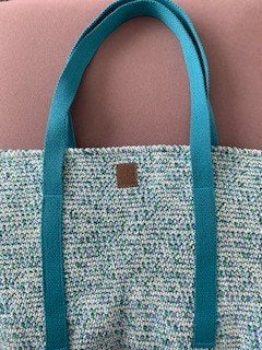 Gehaakte shopper turquoise groen blauw nieuw, Ophalen of Verzenden, Nieuw, Blauw